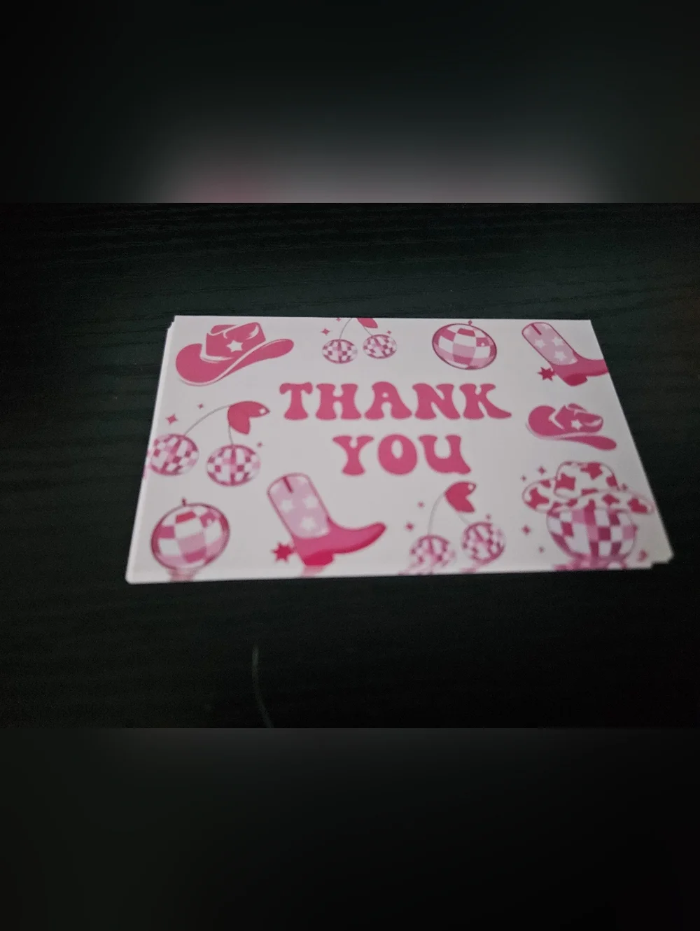 Thank You Card with Pink Western Design